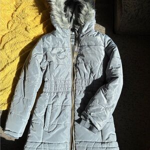 Calvin Klein Jeans Light Gray Puffer Jacket